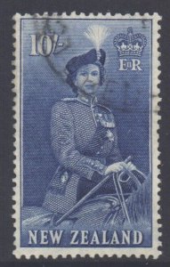 New Zealand Scott 301 - SG736, 1953 Elizabeth II 10/- used