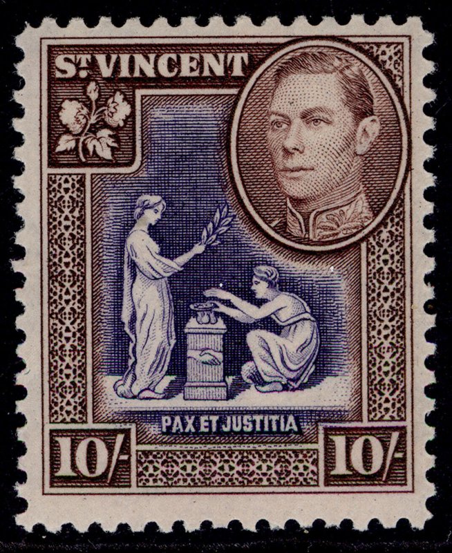 ST. VINCENT GVI SG158a, 10s violet & brown, M MINT.