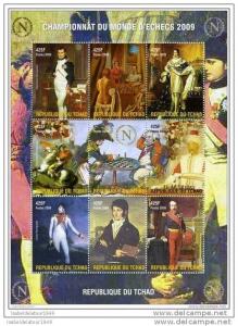 Chad 2009 BONAPARTE & FAMILY CHESS Sheet Perforated Mint (NH)