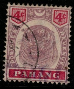 MALAYA PAHANG SG15 1895 3c DULL PURPLE & CARMINE FINE USED