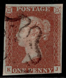 GB QV SG8, 1d red-brown BLACK MX PLATE 30, USED. Cat £65. KJ