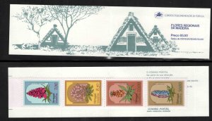 Madeira Scott 80a = 77-80 MNH** 1981 regional Flower strip in booklet