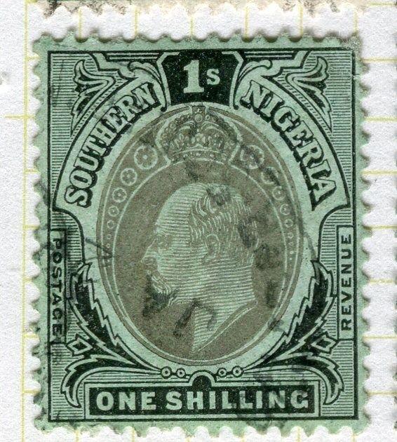 SOUTHERN NIGERIA;  1907 early Ed VII  issue fine used 1s. value