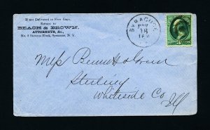 # 184 Beach & Brown, Attorneys, Syracuse, NY to Sterling, IL - 11-18-1880s