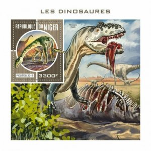 HERRICKSTAMP NEW ISSUES NIGER Dinosaurs S/S