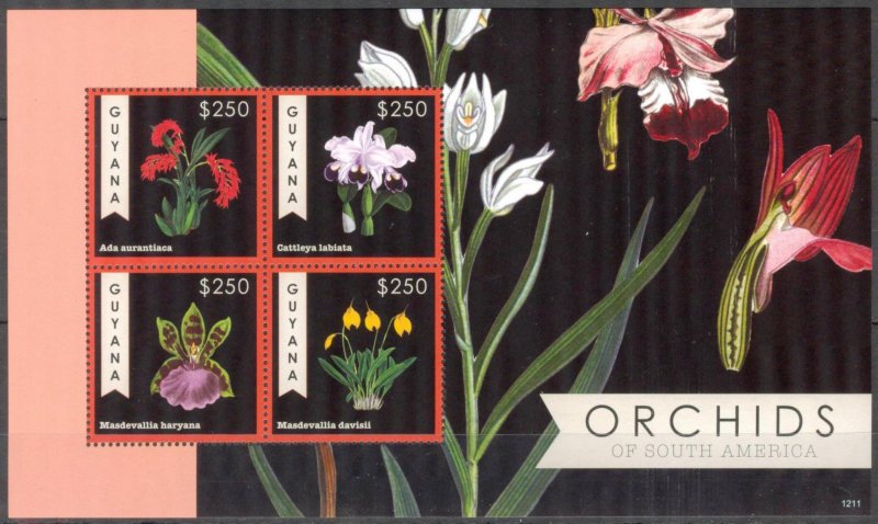 Guyana 2012 Flowers Sheet MNH