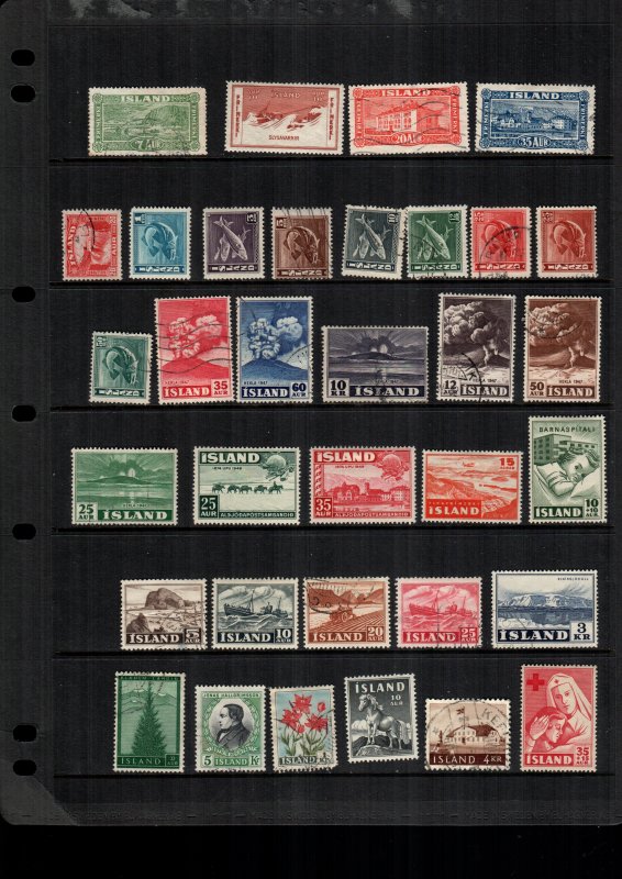 Iceland  33  diff used and mint lot collection