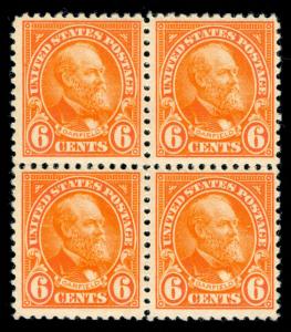 momen: US Stamps #558 MINT OG NH BLOCK VF