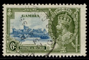 GAMBIA GV SG145, 6d light blue & olive-green, FINE USED.