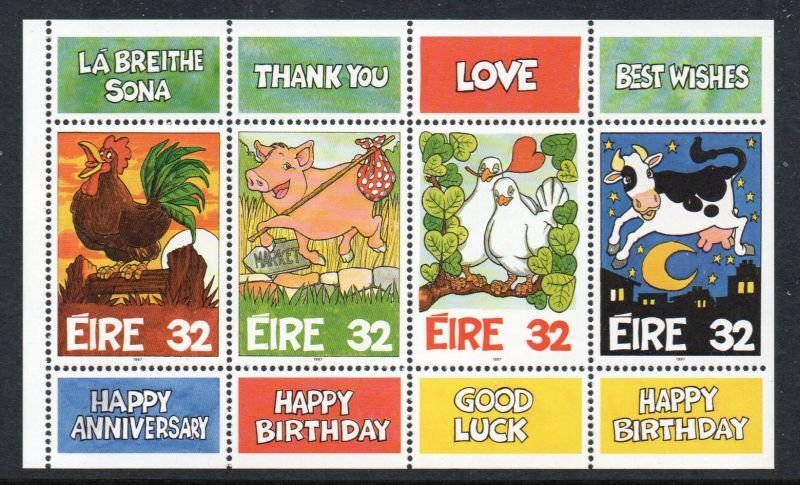 Ireland Sc 1044b 1997 Greetings stamp booklet pane mint NH