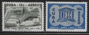 Cuba C193-C194 UNESCO Headquarters Opening set MNH