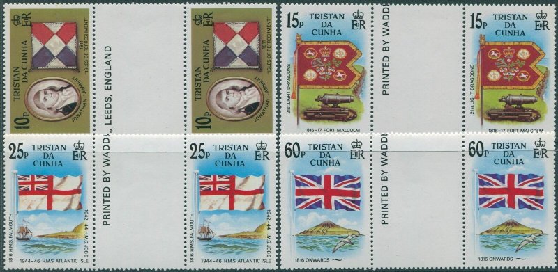 Tristan Da Cunha 1985 SG395-398 Flags gutter pairs set  MNH