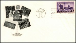 Scott 957 3 Cents Wisconsin Fulton FDC Unaddressed Planty 957-25