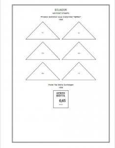  PRINTED ECUADOR AIRMAIL 1928-1983 STAMP ALBUM PAGES (102 pages)