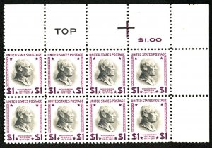 U.S. #832 MINT BLOCK OF 8 OG NH CREASES DISTS. IN GUM