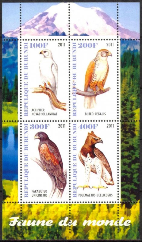 Burundi 2011 Birds of Prey (4) MNH Cinderella !