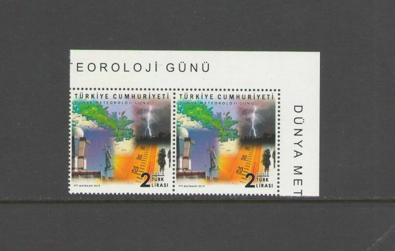 TURKEY :Sc. 3646 /**WORLD METEOROLOGY DAY **/  Single x 2 / MNH