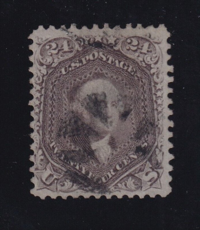 United States Sc #70 (1861) 24c red lilac George Washington Fancy Cancel VF Used