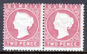 GAMBIA — SCOTT 7 (SG 13B) — 1880 2d QV ROSE — MH PAIR — SCV $90