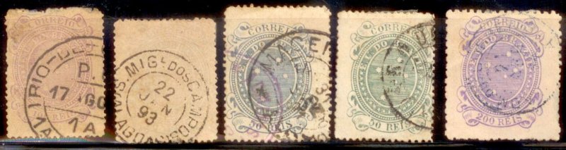 Brazil 1890 SC# 100,100a,102-3 Used