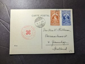 1936 Ethiopia Red Cross Postcard Cover Addis Abeba to The Hague Netherlands