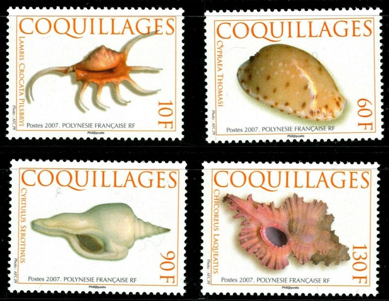 ES-419 FRANCE POLYNESIA  SEA SHELL S. PACIFIC SC 944-7 SG 1007-1010 MNH  $6.75