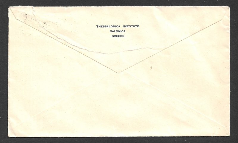 GREECE 1936 8dr Olympic Stadium P.11 1/2 on Currency Control Cover Sc 381