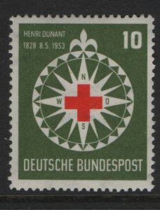 GERMANY, 696, MNH, 1953, RED CROSS & COMPASS