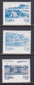 Poland 1982 Sc 2461, 2463, 2466 Vistula River Kasimierz Dolny Gdansk Stamp MNH
