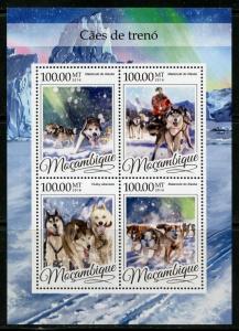 MOZAMBIQUE 2016 SLED DOGS  SHEET MINT NH