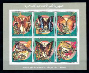 [70809] Comores Comoros 1989 Insects Butterflies Scouting Birds Sheet MNH