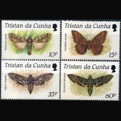 TRISTAN DA CUNHA 1989 - Scott# 472-5 Moths Set of 4 NH