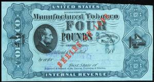 TG67B, Four Pounds Tobacco Tax Paid Stamp - Hard to Find! -- Stuart Katz