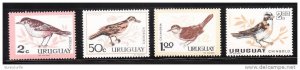 Uruguay 1963 Birds mockingbird sparrow Sc 695-698 MNH A1105