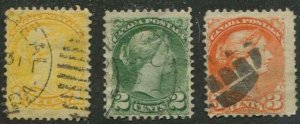 Canada SC #35-7 Queen Victoria 1c 2c 3c Used