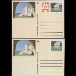 UN-GENEVA 1993 - Pre-stamped cards-Nation Palace Set of 2