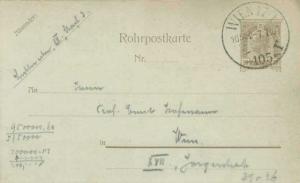 Austria 20h Franz Josef Rohrpostkarte Postal Card 1907 Wien 17/1 Pneumatic Po...