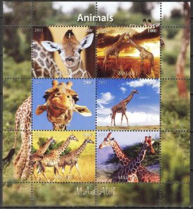 Malawi 2011 Animals Giraffes (3) MNH Cinderella !