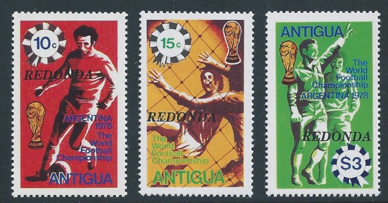 Redonda #MK 23-5 NH Antigua World Cup Soccer Issue Ovptd. Redonda