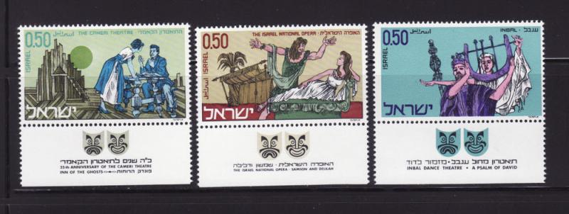 Israel 440-442 Tabs Set MNH Theater Art