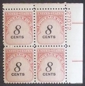 BOBPLATES #J96 Postage Due Plate Block F-VF MNH DCV=$1.5~See Details for #s/Pos