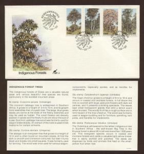 RSA Ciskei # 46 - # 49 , Indigenous Forest Trees FDC