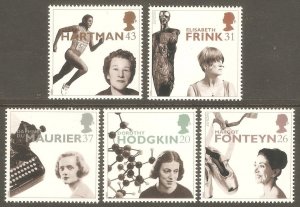 GREAT BRITAIN Sc# 1693 - 1697 MNH FVF Set - 5 Women Dance Sports Science