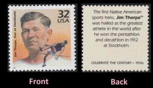 US 3183g Celebrate the Century 1910s Jim Thorpe 32c single MNH 1998