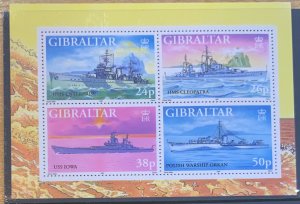 GIBRALTAR 1997 WW2 WARSHIPS MINISHEET SGMS809  UNMOUNTED MINT