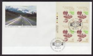 Canada 1413 Alaska Highway Plate Block Canada Post U/A FDC