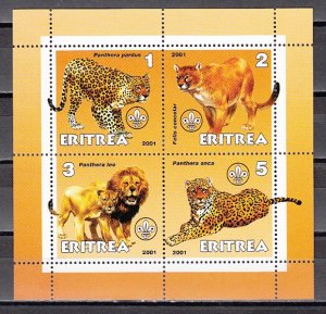 Eritrea, 2001 Cinderella issue. Wild Cats on a sheets of 4. ^