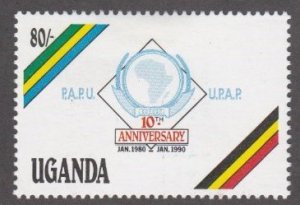 Uganda # 787, Pan Africa Posttal Union 10th Anniv. Mint Hinged,1/3 Cat.