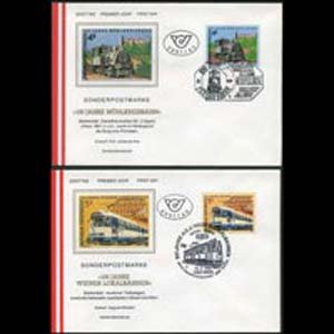 AUSTRIA 1988 - FDC - 1423-4 Trains Set of 2