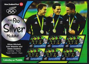 New Zealand 2016 Olympic Games Winner Cycling - Team Sprint MNH Miniature Sheet